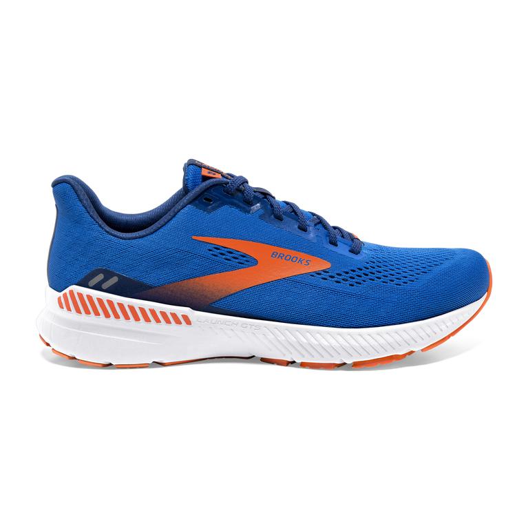 Brooks Men's LAUNCH GTS 8 Road Running Shoes - Blue/Orange/White - Canada (BQDPJ-0946)